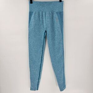Gymshark seamless leggings medium teal blue gym running workout athletic booty